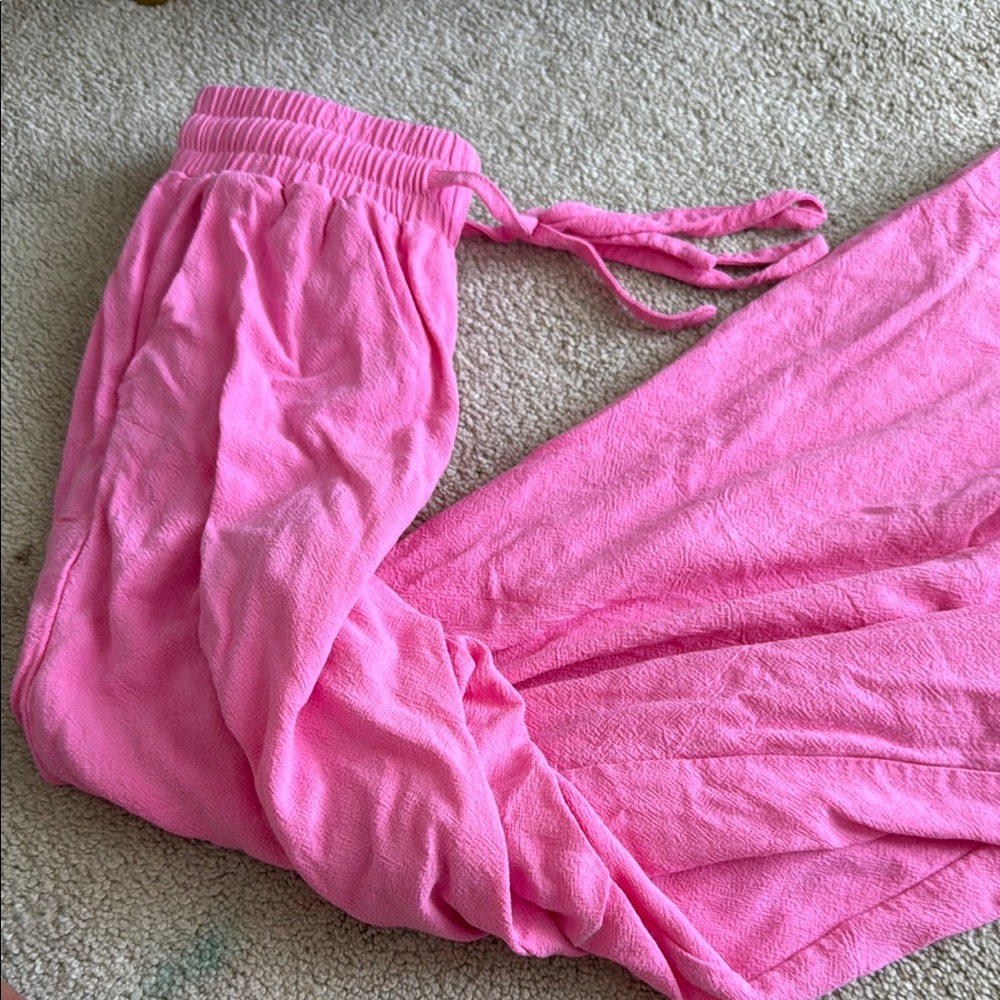 SHEIN Pink Flare Pants